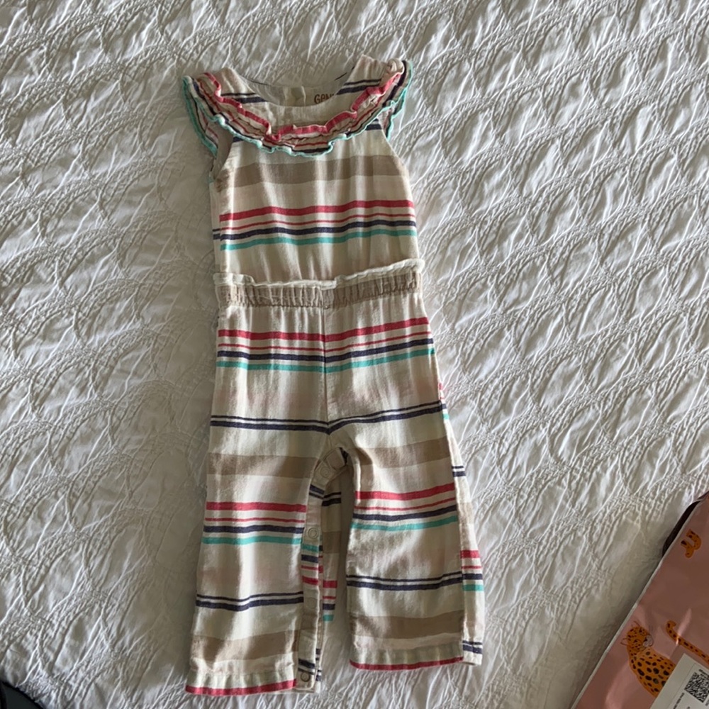 Genuine Kids From OshKosh Size 18M Striped Sleeveless Jumpsuit.